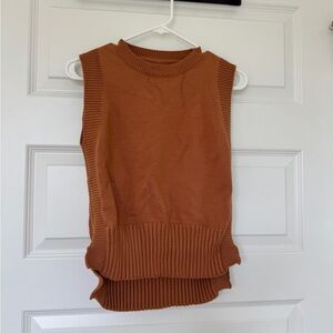 Sleeveless Orange Knit Top